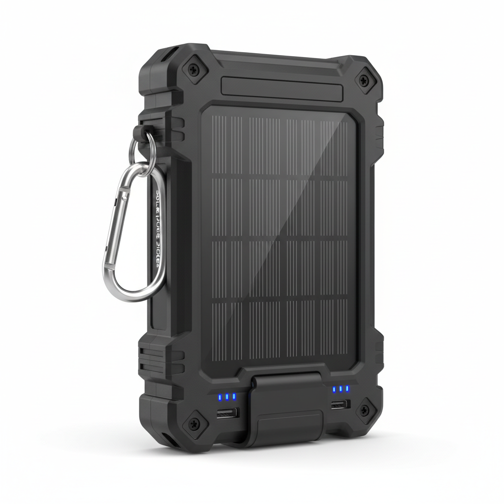 Powerbank solare 20000mAh su sfondo bianco