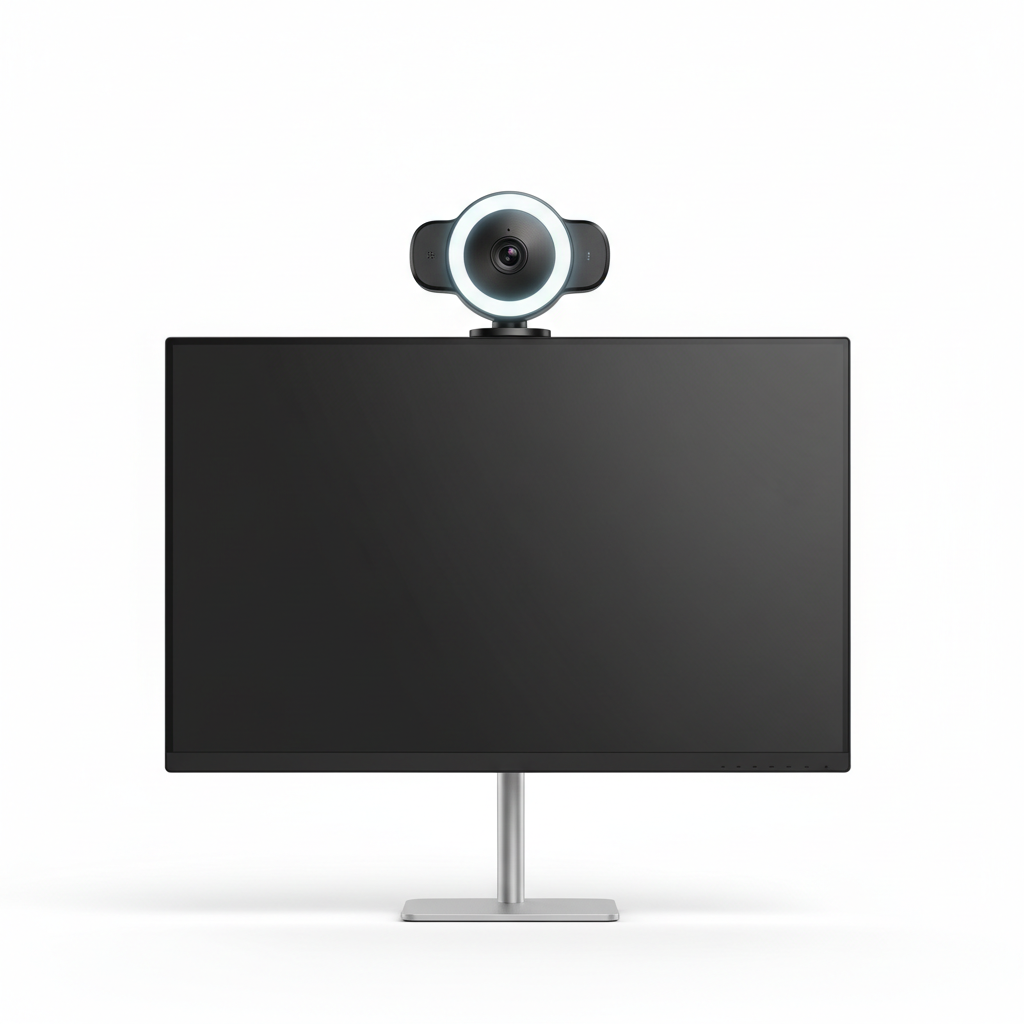 Webcam HD 1080p su sfondo bianco