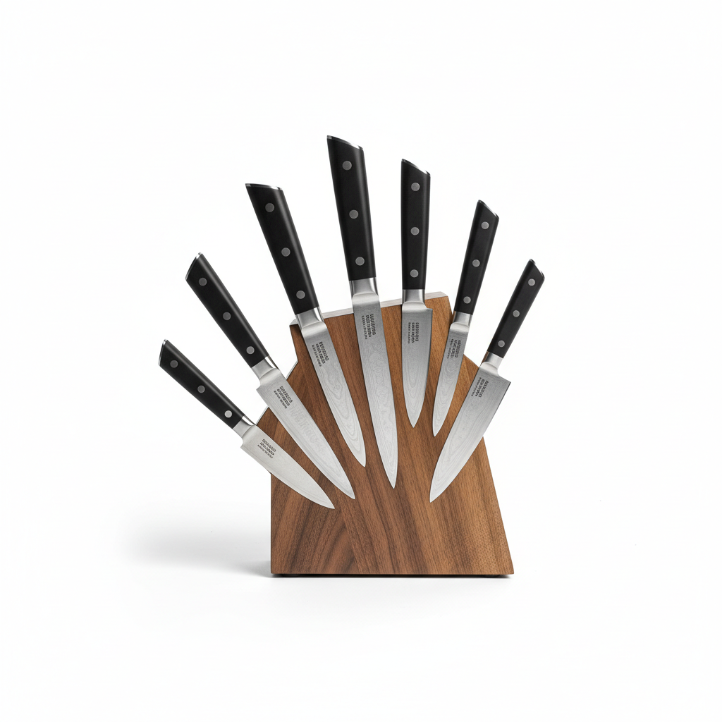 Set 6 coltelli professionali con blocco magnetico in legno