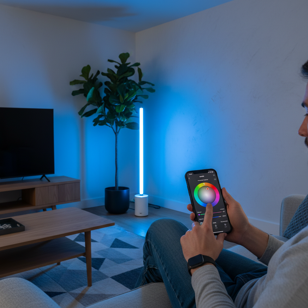 Controllo lampada smart con app smartphone