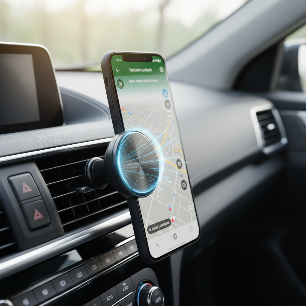 Supporto magnetico con smartphone sulla bocchetta dell'aria