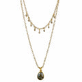 Labradorite Layered Pendant and Beads Necklace